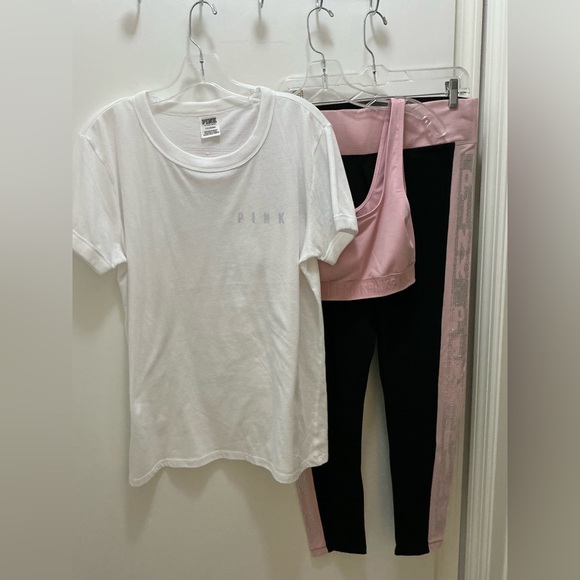 Pink VS Bling Graphic T-Shirt, Bra 
Top & Leggings - Picture 3 of 9